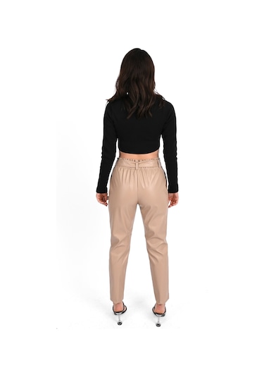 Koza Butik Kadın Jogger Deri Pantolon 6151-23 001