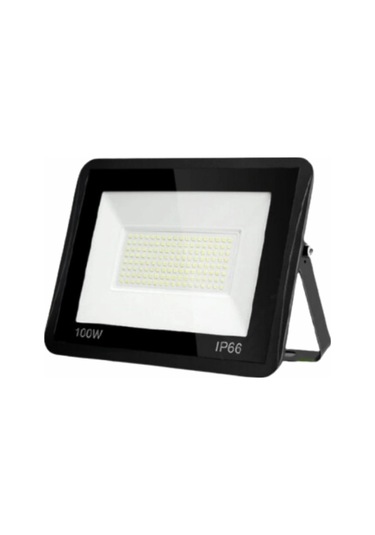 100 Watt Siyah Slim Kasa 6500k Beyaz Işık Ip65 Led Projektör