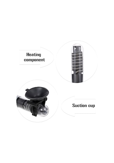 Hallow Mini Akvaryum Isıtıcı Dalgıç Oto Termostat Isıtıcı Siyah