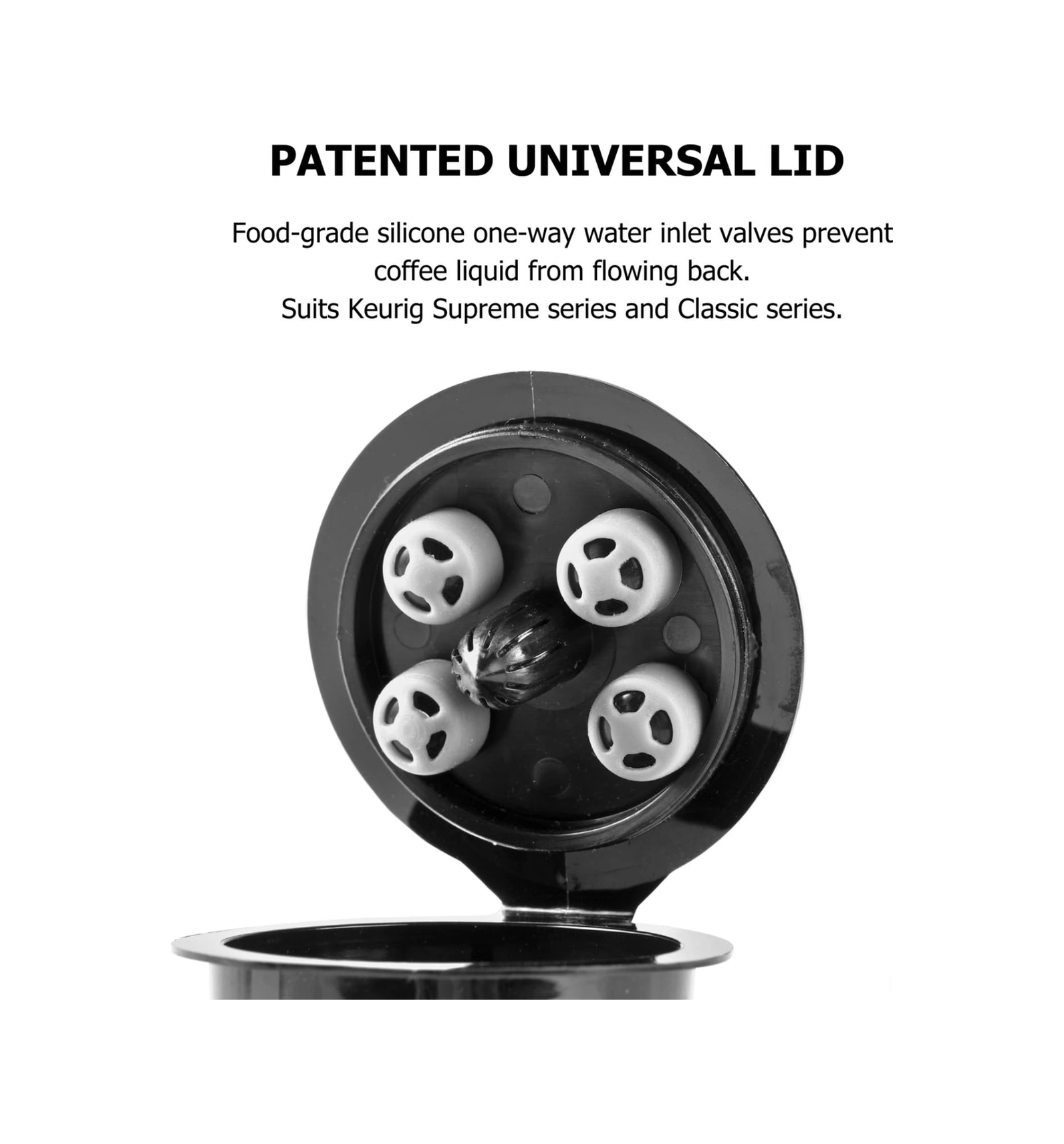 Youtek Keurig Uyumlu Yeniden Kullanılabilir Kahve Filtresi K-supreme, K-elite, 2.0/1.0 Desteği - Siyah 4'lü Paket Siyah