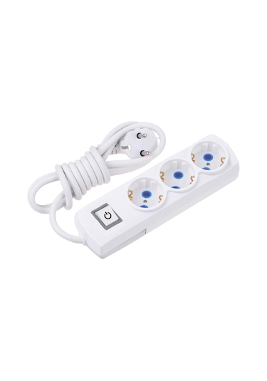 Üçlü Topraklı Anahtarlı Grup Priz 2mt Tunç T-2a