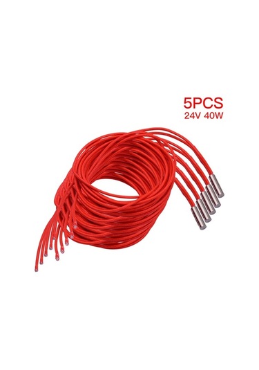 Novahub 5 Adet 24v 40w 3d Yazıcı Kartuş Isıtıcı - Paslanmaz Çelik, 6x20mm, 1.6m Kablo, Optimal Sıcaklık Kontrol