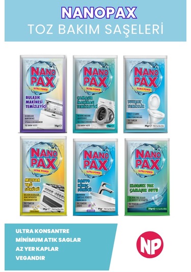 NanoPax Banyo Kireç Sökücü Toz Temizlik Saşesi 6 x 20 G