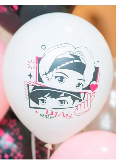 Riota K-pop Anime Balonları 30 Cm 15 Adet 203202502 PEMBE