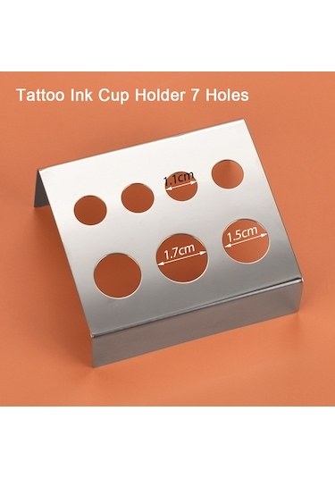 Samdoo Stainless Steel Dövme Mühür Tutucusu - 7 Delikli 1 Büyük, 2 Orta, 4 Küçük - Dayanıklı Ve Temizlenmesi Kolay Dövme Aleti