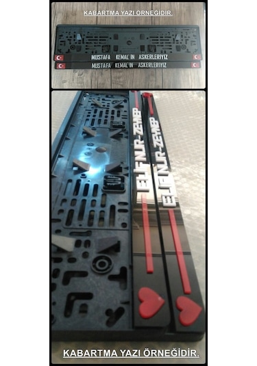 Isme Özel Pleksi Takmatik Plakalik Lazer Kesim 2 Adet Ön Ve Arka 323232633