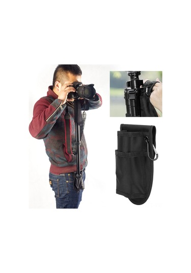 Vkemall Fotoğraf Çekim Ve Dağcılık İçin Suluğa Dayanıklı, İki Katlı Monopod Ve Tripod Bel Çantası - Taşınabilir Ve Kolay Kullanım