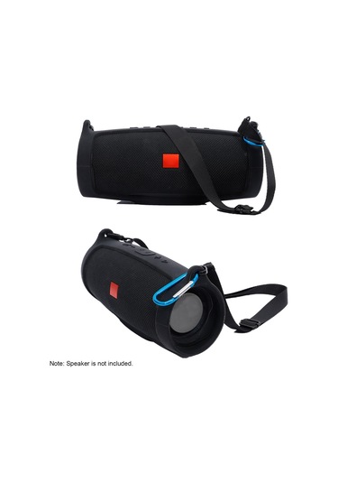 Xiyyadms Jbl Charge 4 İçin Silikon Koruyucu Kılıf - Omuz Kemerli Ve Dağcı Kanca İle - Siyah