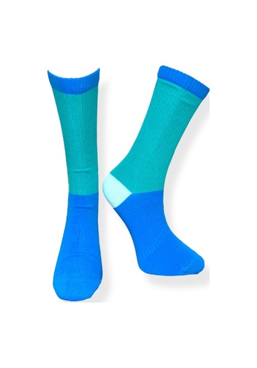 5'li Unısex Renk Blok Tasarımlı Esnek Nem Alabilen Pamuklu Spor Soket Çoraplar Çok Renkli