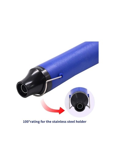 Createtech Isı Tabancası, 300w Sıcak Hava Aleti, Dıy Kabartma Kurutma Standı, Mavi-siyah