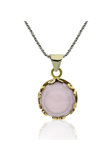 Pembe Kuvars Taşlı Vav Harfi Motifli Otantik Gümüş Kadın Set Rs10127