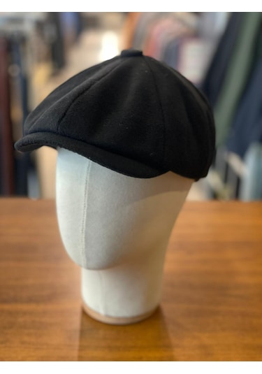 Hamze Peaky Blinders Tarz İngiliz Model Kaşe Kumaş Kasket Şapka Siyah