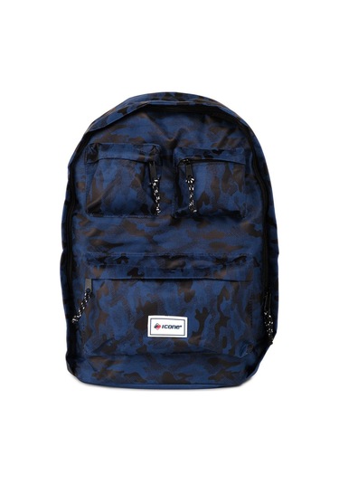 Lacivert Icone Kamuflaj Baskılı Dört Cepli Sırt Çantası Lacivert
