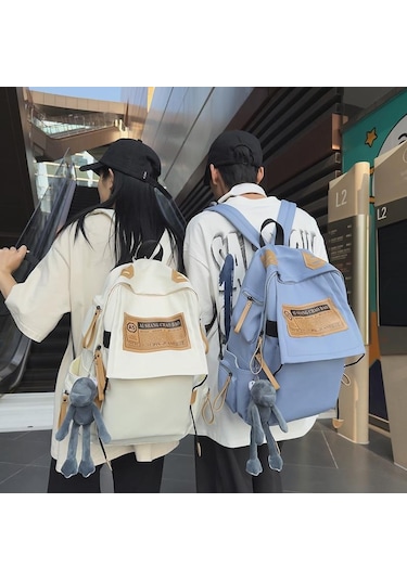 Mavi Kore Versiyonu Schoolbag Unisex Ortaokul Öğrencisi Su Geçirmez Moda Marka Sırt Çantası Erkek Büyük Kapasiteli Çift Sırt Çantası 30x14x40cm