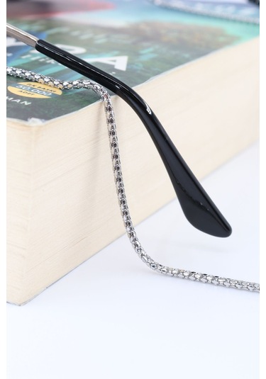 Çelik Gümüş Renk. Gözlük Zinciri. Özel Tasarım Steel. Gözlük İpi. Gözlük Askısı. Unisex Gümüş