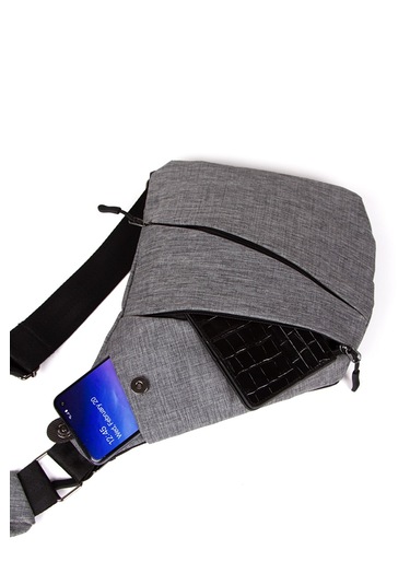 Newish Polo Heybe Postacı Çantası - Body Bag Gri