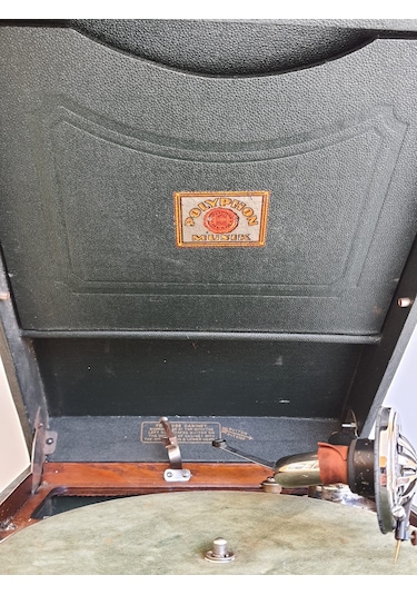 Polyphon Musik Antika Çanta Gramofon 079 Hafif Hasarlı