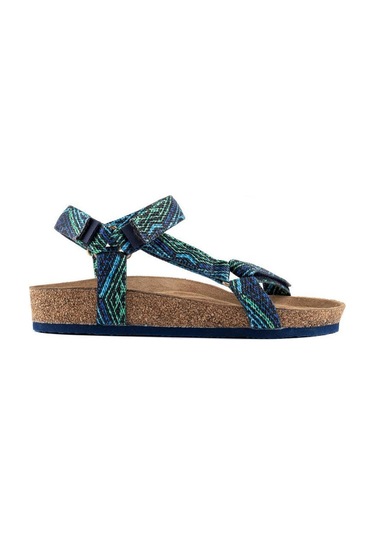 Lemoor's Msan502 Tengri Navy Blue/green Erkek Sandalet Mavi - Yeşil