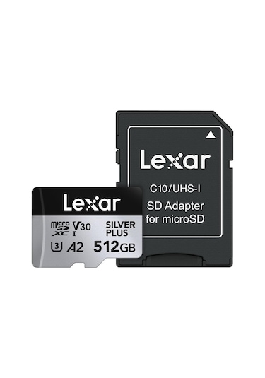 Lexar LMSSIPL512G-BNANU 512 GB Silver Plus 205 MB 4K V30 microSDXC Hafıza Kartı