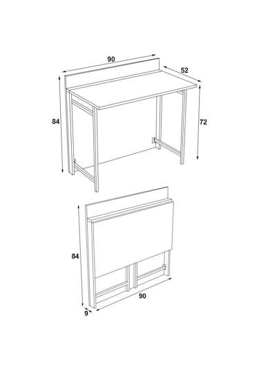 Frezya Katlanır Portatif Çalışma Masası Safir Meşe