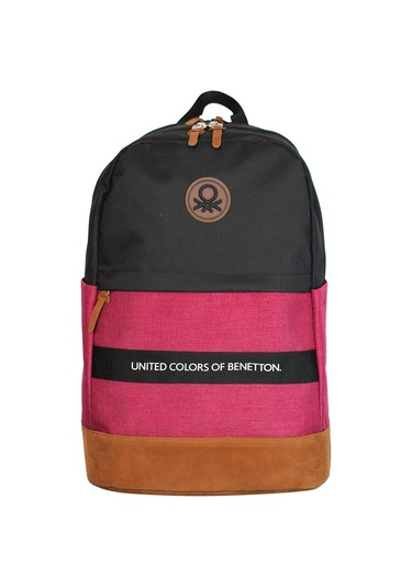 United Colors Of Benetton Üç Bölmeli Retro Erkek Çocuk Sırt Çantası - Siyah-kırmızı - Günlük Okul Seyahat Çok Renkli
