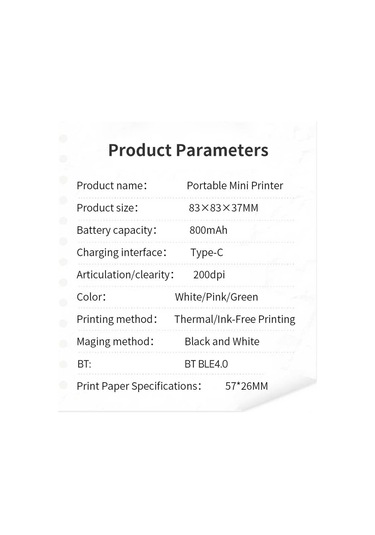 Teltree X2 Yeşil Termal Fatura Yazıcı - Bluetooth, 200dpi, Aı Resim Çizimi, 800mah Pil, 57mm Bant, Hediyeli 1 Roll Kağıt Siyah