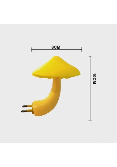 Kangvka Mantar Şekilli Led Gece Lambası, Işık Ve Hareket Sensörlü, Sarı Işık, Otomatik Açma-kapama, 220v, 0.6w, 5 M² Aydınlatma, Yatak Odası/ev Kullanıma Uygun Sari