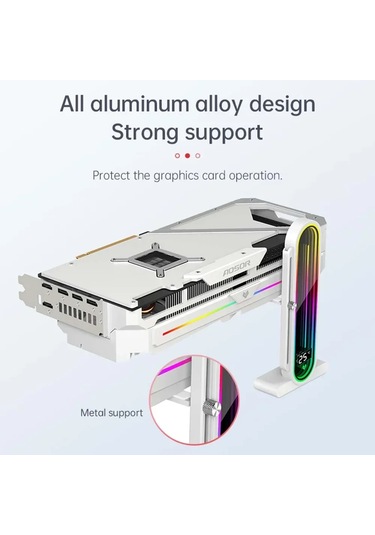 Grafik Kartı Gpu Tutucu Dikey 5 V 3pin Argb Sıcaklık Göstergesi Diğer