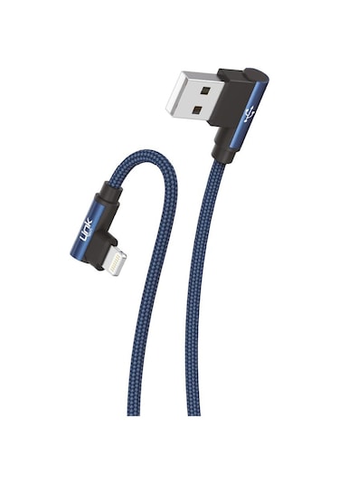 Linktech K593 Safe Lightning 3 A 1.5 MT Data Şarj Kablosu Mavi