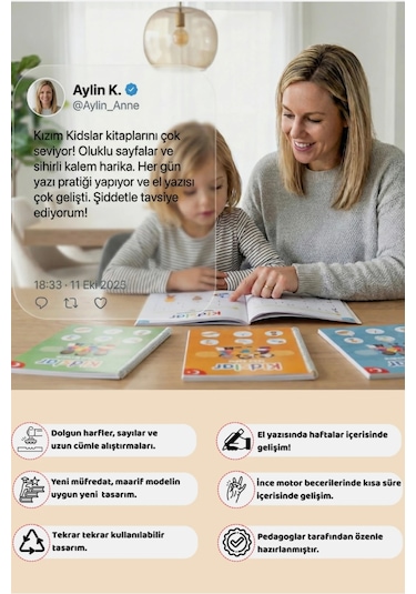 Kidslar Magic Learn - Kabartmalı Sihirli Yazı Kitap Seti