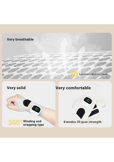 Ganzhoushop Kjh-x3hw Ems Tendon Kılıf Masaj Bilek Koruyucu 8 Mod 30 Yoğunluk Seviyesi Spor Bilek Bandı El Joiocean Mavisi Çok Renkli
