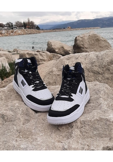 Dunlop 2243 Beyaz-Siyah Fuspetli Ortapedik Boğazlı Spor Ayakkabı AYKSAYAK-000505