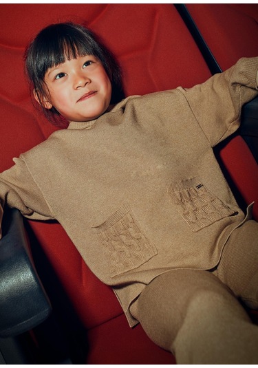 Mayoral Kız Çocuk Triko Pantolon Takım Kahverengi