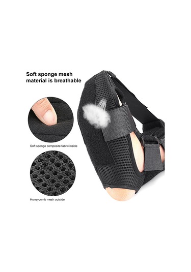 Shineyee Ayak Düşüklüğü Ve Plantar Fasyit İçin Ayak Topu Tabanı Gerinimli, Bölümlü Ayarlanabilir, Üçlü Plastik Kilitli, Siyah M Boyu Ayak Bileği Desteği Ve Stretching Tedavi Cihazı