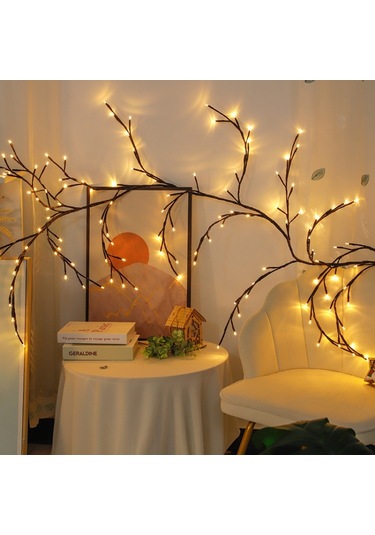 2.3m 144 Leds Şube Dize Işıkları For Usb Always-on Beyaz Beyaz