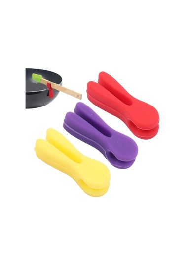 Silikon Tava Kaşık Tutacağı 3'lü Paket