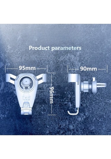 Wondernest S-06 Araba Hava Çıkışlı Yerçekimi Tutucu Geri Çekilir Döner Telefon Braketi Siyah Siyah