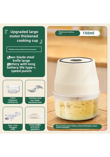 Symbee Elektrikli Sarımsak Blenderı - 150ml Krem Beyaz, Hızlı Sarımsak Ezici, Ev Ve Profesyonel Mutfak Aleti Diğer