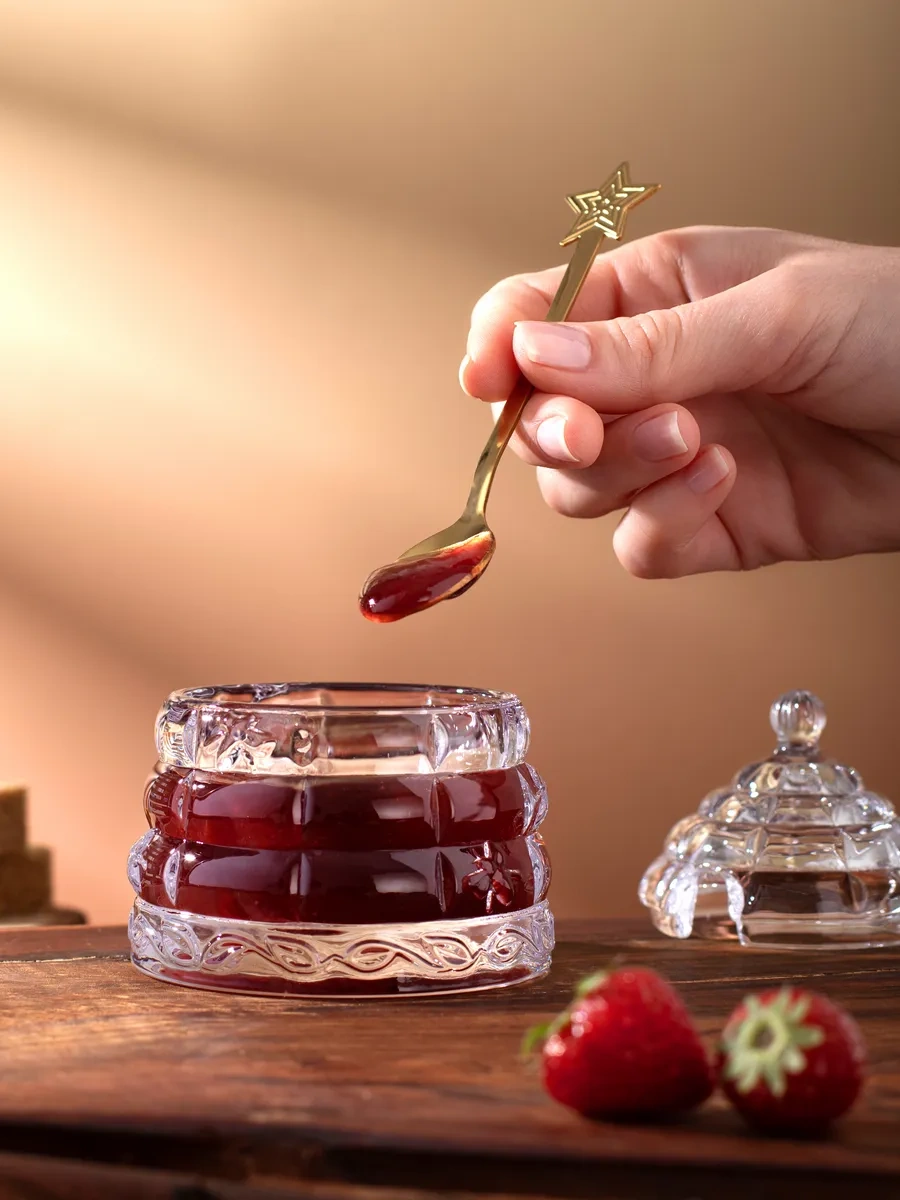 Aura Of Bohemia Reçel Ve Bal İçin Kapağı Ve Kaşık İle Şekillilik 108079274 Beyaz