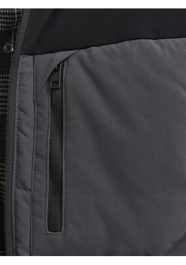 Erkek Rüzgara Dayanıklı Kapüşonlu Puffer Mont - Otto Asphalt