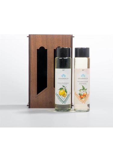 Anadolia Portakal Çiçeği Ve Limon Kokulu 80 Cam Şişe 2'li Kolonya Seti