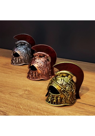 Büro Ev Ofis Hediyesi İçin Dekoratif Metal Yapım Şövalye Miğferi Biblo