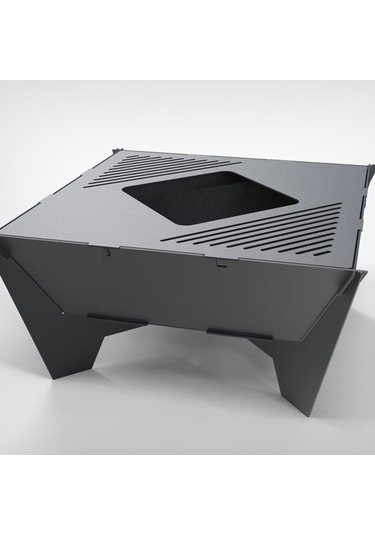 Portatif Ateş Çukuru Izgaralı Bahçeniz İçin Dekoratif Siyah