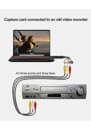 Vhs'den Dijitale Dönüştürücü, Hi8 Vhs'den Dvd'ye Video Yakalama Kartı, Dijital Video Ses Dönüştürücü Adaptör, Vhs'den Usb'ye