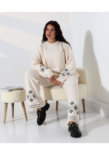 Marakeş Esintisi Alt-üst Triko Takım Taş