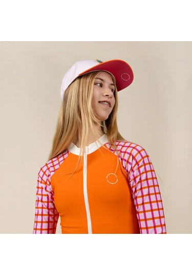 Kietla Uv Korumalı Kız Çocuk Mayosu Tartan Red Kırmızı