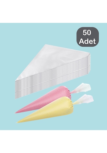 Porsima 165 50 Adet Krema Sıkma Torbası Kek Pasta Krema Poşeti