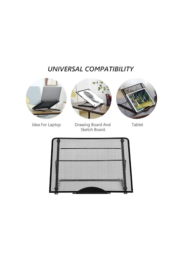 Dizüstü Bilgisayar Standı 34x29.5cm Alüminyum Alaşımlı Ayarlanabilir Dizüstü Bilgisayar Yükseltici Ergonomik Dizüstü Bilgisayarlar Asansör - Siyah