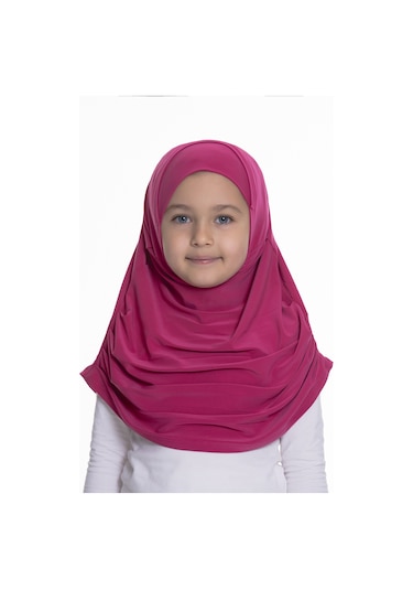 Hürrem Bone Fuşya Pratik Hazır Geçmeli Çocuk Tesettür Bone Sandy Kumaş Kendin Çok Renkli