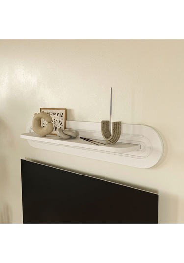 Bohem Dekoratif Duvar Rafı 88x17 Beyaz